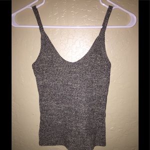 Tight grey spaghetti tank top